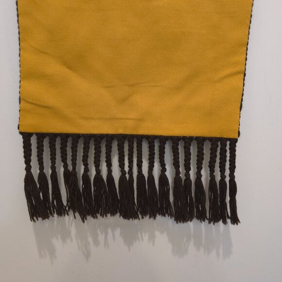 Vintage Swedish Folk Ark Handmade Woven Wool Wall Hanging with Bamboo Rod - Picture 15 of 16